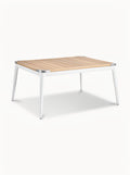 **Technische titel in het Nederlands: Minimalistische salontafel van hout en metaal**
