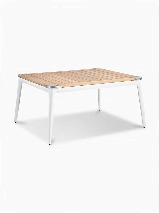 **Technische titel in het Nederlands: Minimalistische salontafel van hout en metaal**