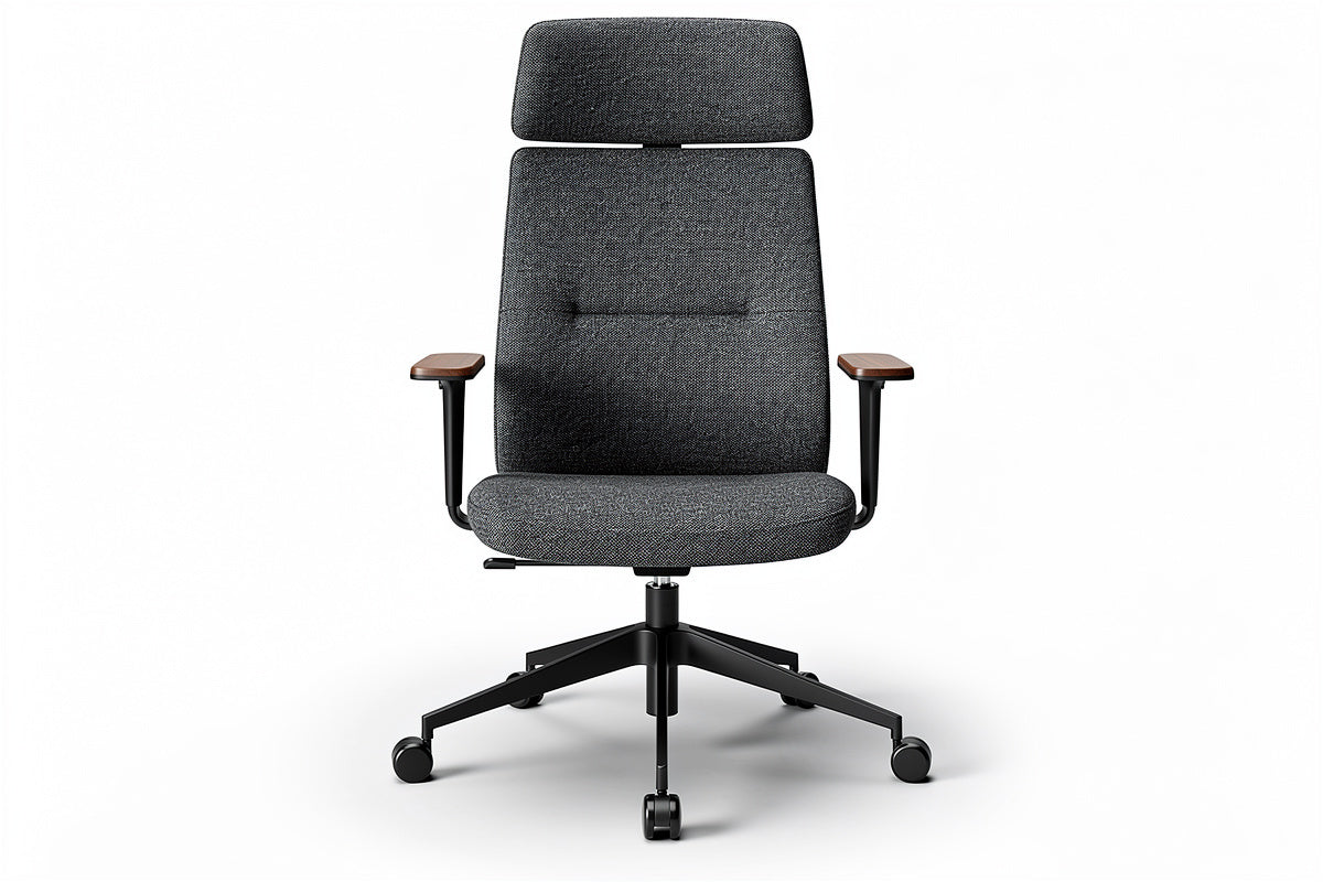 **Ergonomische bureaustoel met verstelbare leuningen en rugleuning**