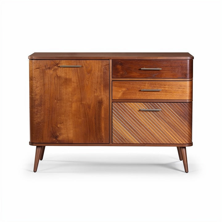 **Technische titel in het Nederlands:** **Vintage Houten Dressoir met Lades en Deuren**